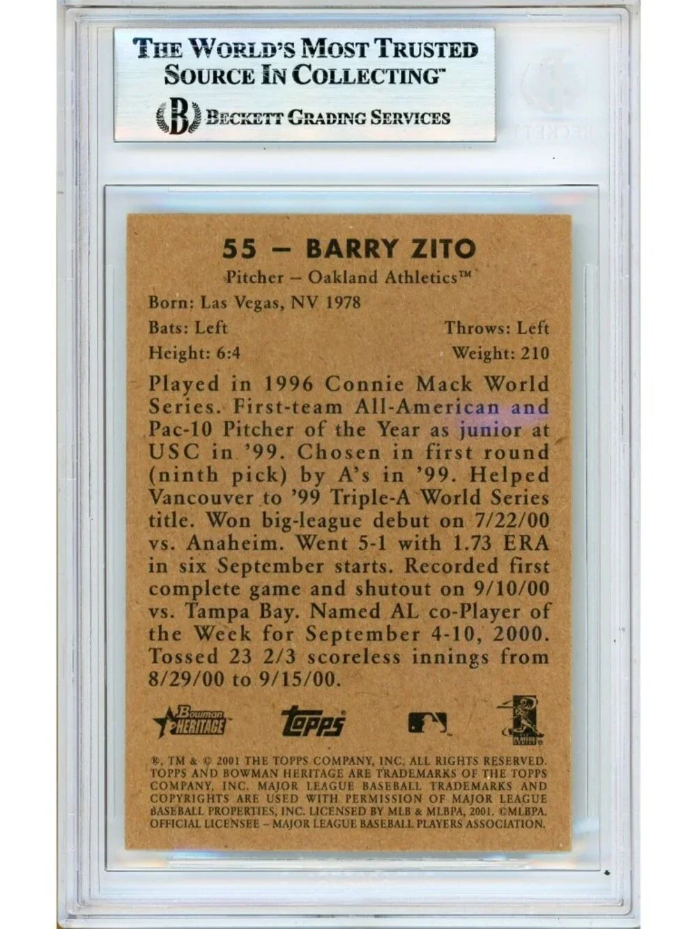 Bowman barry zito